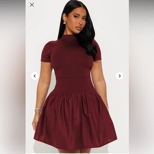Burgundy Mini Dress
